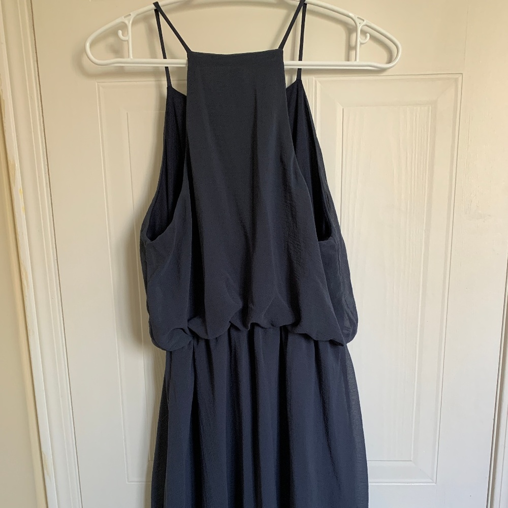Dark Blue Scoop Neck Dress